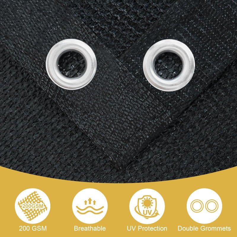 Shade&Beyond 90% Sun Shade Cloth with Grommets  8' X 10' Pergola Shade Cover Canopy  Mesh Tarp Sun Screens for Patio  Outdoor  Garden  Backyard  Black - Image 3